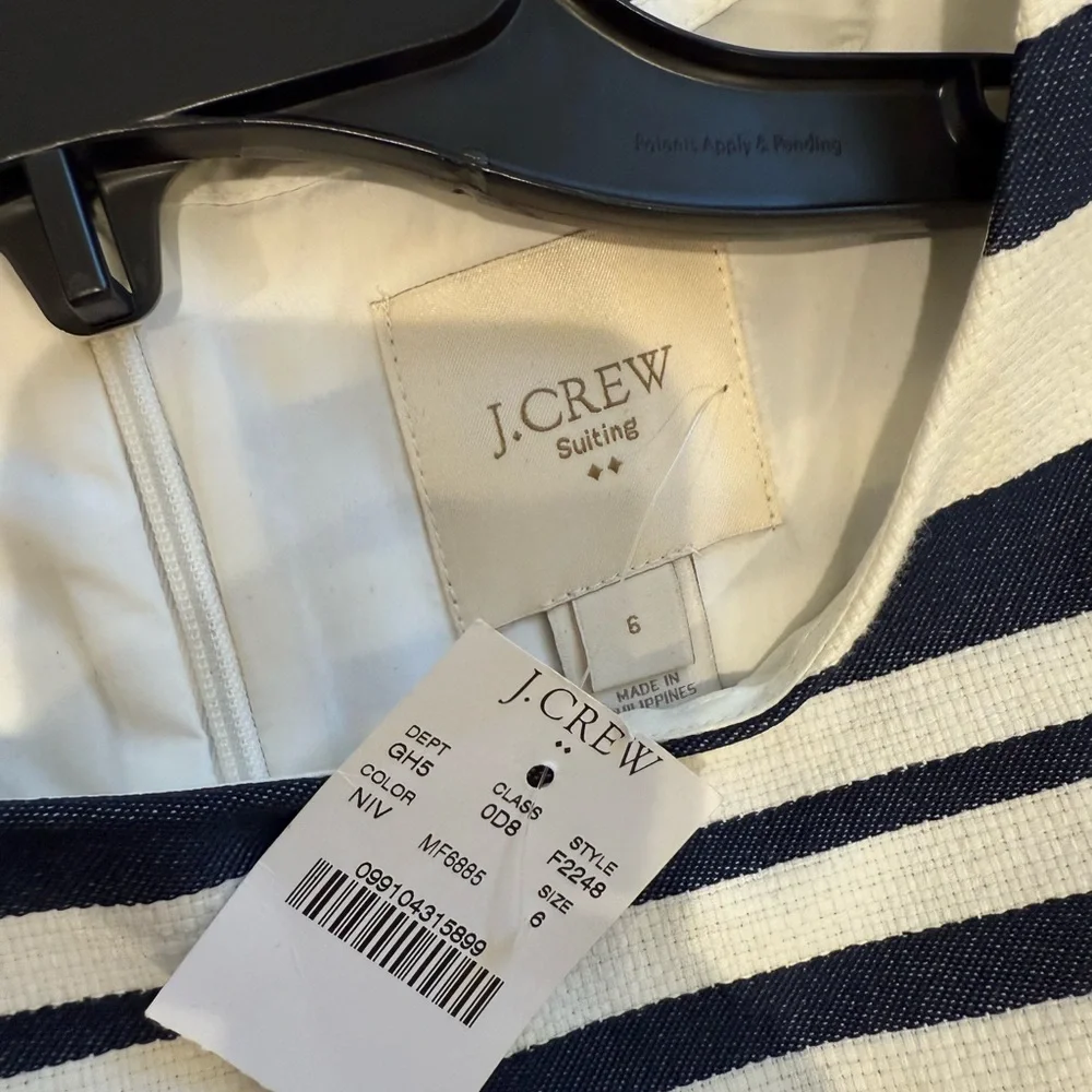 J. Crew Navy and Cream Striped Mini Dress